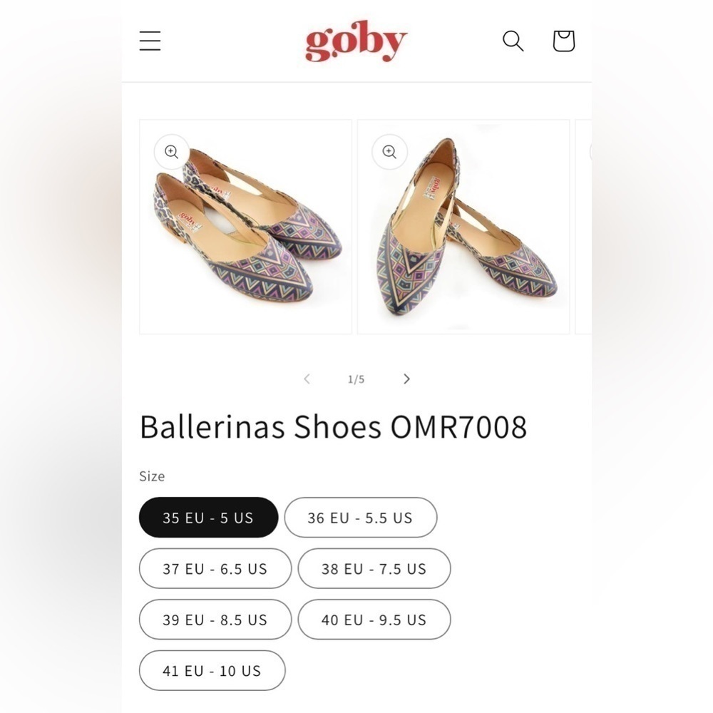 Goby Women’s Printed Ballet Flat - Picture 2 of 9
